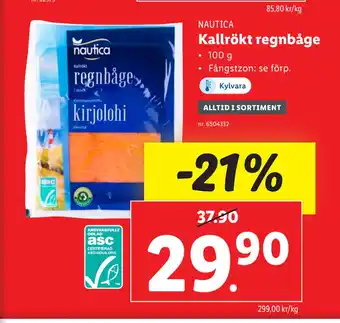 Lidl Kallrökt regnbåge erbjuda