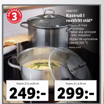 Lidl Kastrull i rostfritt stål erbjuda