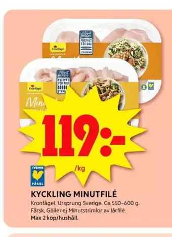 ICA Kvantum Kronfågel minutfilé erbjuda