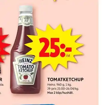 ICA Kvantum Heinz ketchup erbjuda