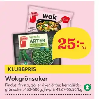 Hemköp Findus grönsaker erbjuda