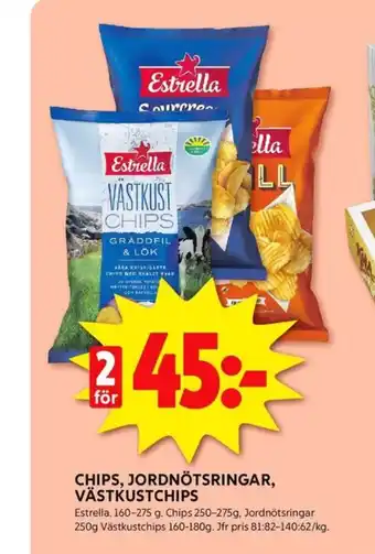 ICA Kvantum Västkustchips chips gräddfil & lök erbjuda