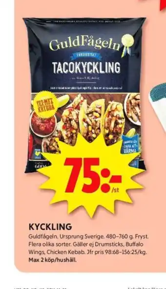 ICA Kvantum Guldfågeln tacokyckling erbjuda