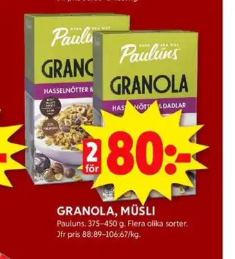 ICA Kvantum Paulùns granola erbjuda