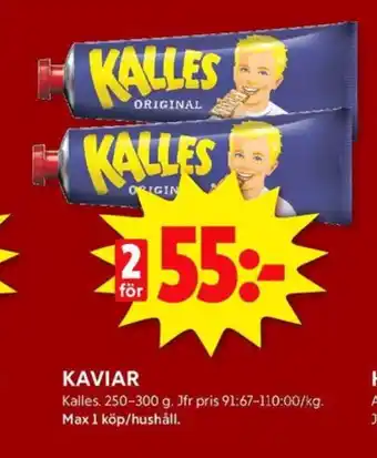 ICA Kvantum Kalles kaviar erbjuda