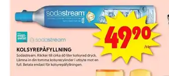 ICA Kvantum Sodastream kolsyrepatron erbjuda