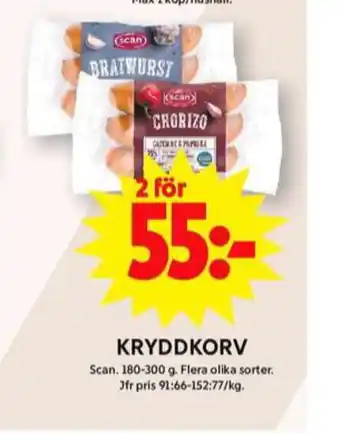 ICA Maxi Scan bratwurst erbjuda