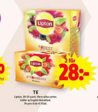 ICA Maxi Lipton tepåsar erbjuda
