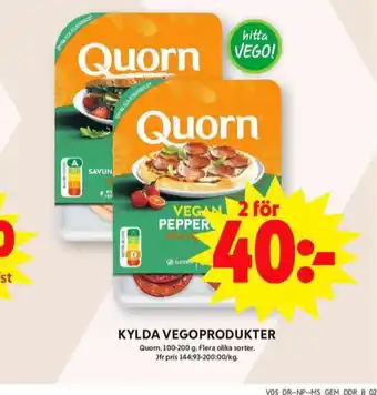 ICA Maxi Quorn vegetarpålägg erbjuda