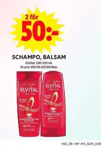 ICA Maxi Elvital shampoo erbjuda