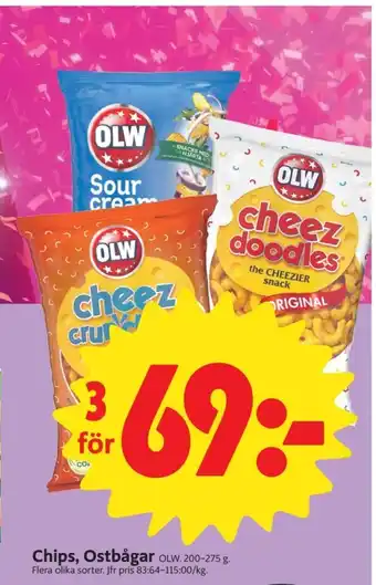 ICA Nära Olw ostbågar cheez doodles erbjuda