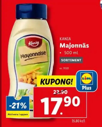 Lidl Kania majonnäs erbjuda