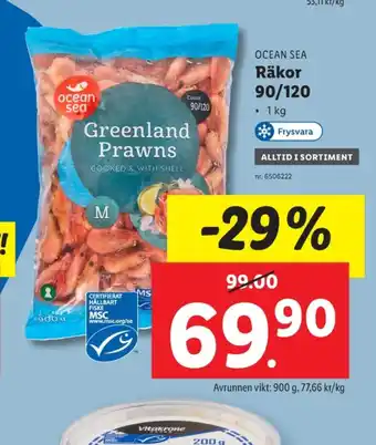 Lidl Ocean seafood räkor med skal erbjuda