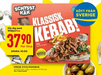 Willys Schysst käk kebab erbjuda