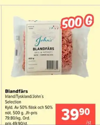 Coop Extra Johns selection blandfärs erbjuda