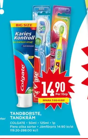 Willys Colgate tandkräm erbjuda