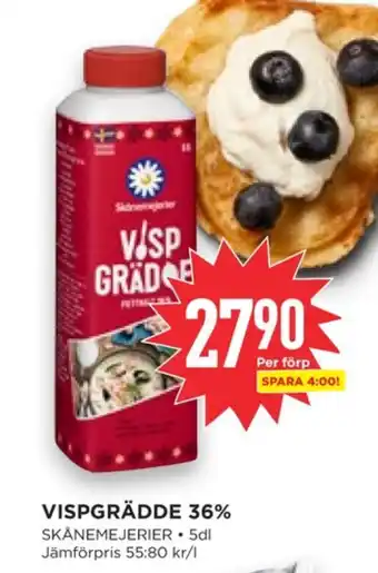 Willys Hemma Skånemejerier vispgrädde erbjuda