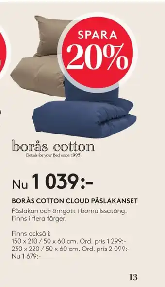 Seng Borås cotton bäddset erbjuda