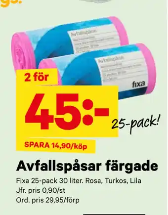 City Gross Avfallspåsar färgade erbjuda
