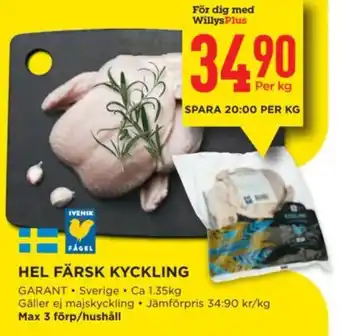 Willys HEL FÄRSK KYCKLING erbjuda
