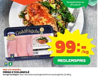 Coop Daglivs FÄRSK KYCKLINGFILÉ erbjuda