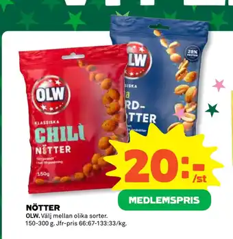 Coop Daglivs NÖTTER erbjuda