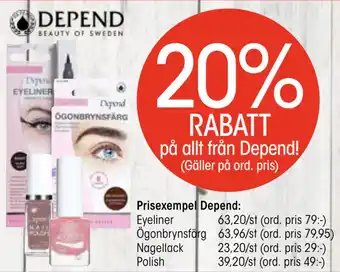 EKO 20% RABATT på allt från Depend! erbjuda