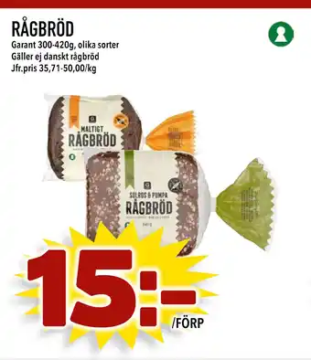 Supergrossen RÅGBRÖD erbjuda