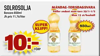 Nya Pulsen SOLROSOLJA erbjuda