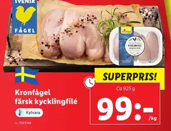 Lidl Kronfågel färsk kycklingfilé erbjuda