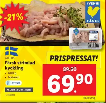 Lidl Färsk strimlad kyckling erbjuda