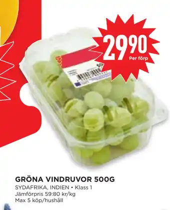 Willys Hemma GRÖNA VINDRUVOR 500G erbjuda