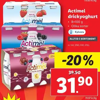 Lidl Actimel drickyoghurt erbjuda