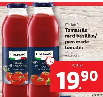 Lidl Tomatsås med basilika/ passerade tomater erbjuda