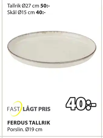 JYSK FERDUS TALLRIK erbjuda