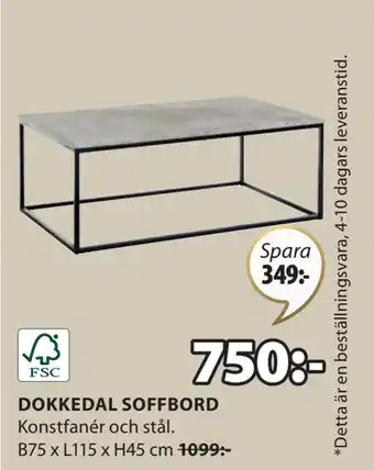 JYSK DOKKEDAL SOFFBORD erbjuda