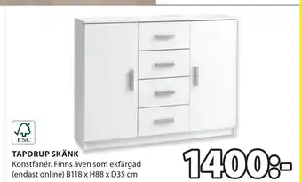 JYSK TAPDRUP SKÄNK erbjuda