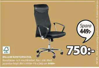 JYSK BILLUM KONTORSSTOL erbjuda