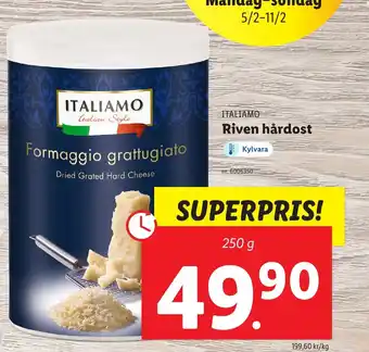 Lidl Riven hårdost erbjuda