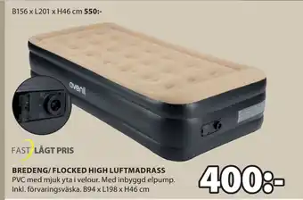 JYSK BREDENG/ FLOCKED HIGH LUFTMADRASS erbjuda