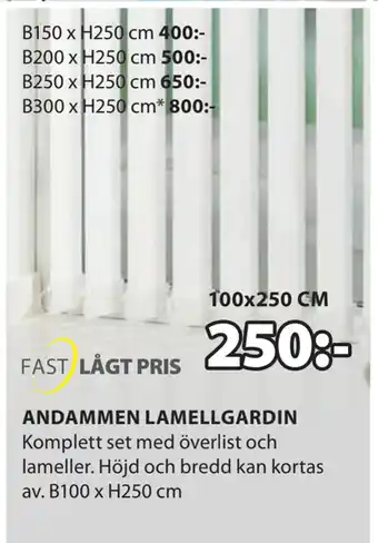 JYSK ANDAMMEN LAMELLGARDIN erbjuda