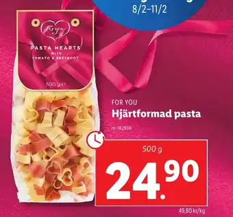 Lidl Hjärtformad pasta erbjuda