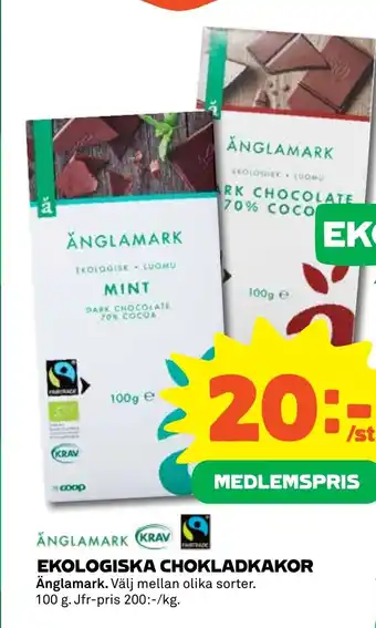 Coop EKOLOGISKA CHOKLADKAKOR erbjuda