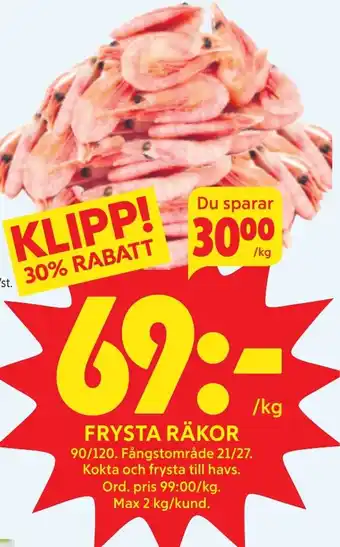 Ica Hajen Lagpris FRYSTA RÄKOR erbjuda