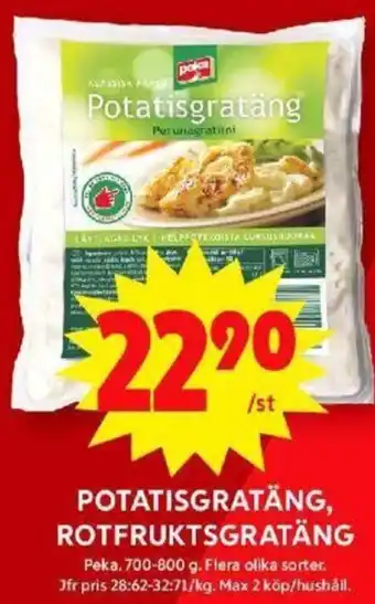 ICA Maxi POTATISGRATÄNG, ROTFRUKTSGRATÄNG erbjuda