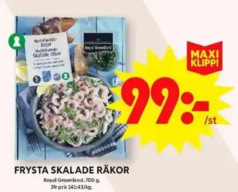ICA Maxi FRYSTA SKALADE RÄKOR erbjuda
