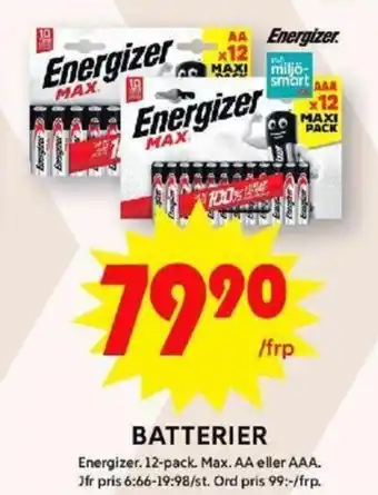 ICA Maxi BATTERIER erbjuda