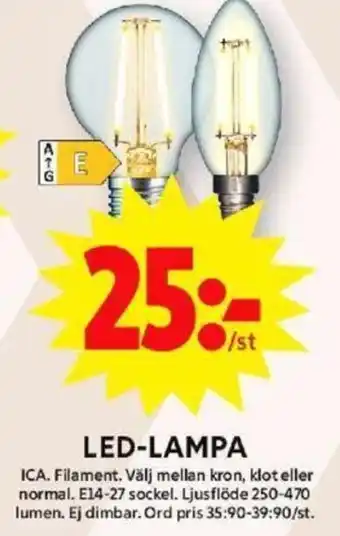 ICA Maxi LED-LAMPA erbjuda
