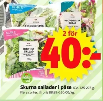 ICA Supermarket Skurna sallader i påse erbjuda