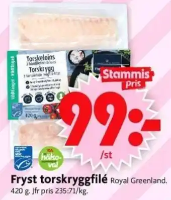 ICA Supermarket Fryst torskryggfilé erbjuda
